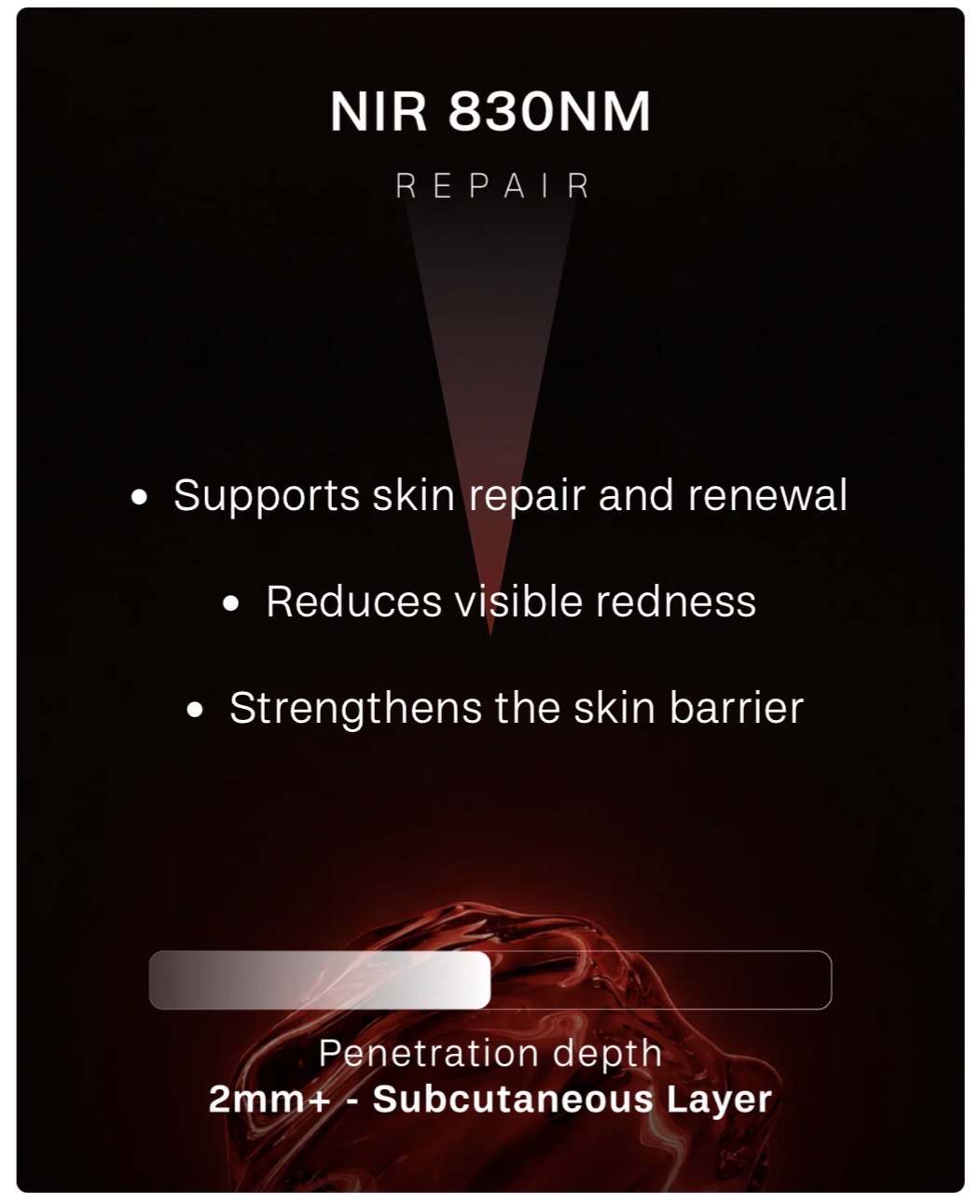 Dermalux 830nm near infrared light penetration and visible skin benefits