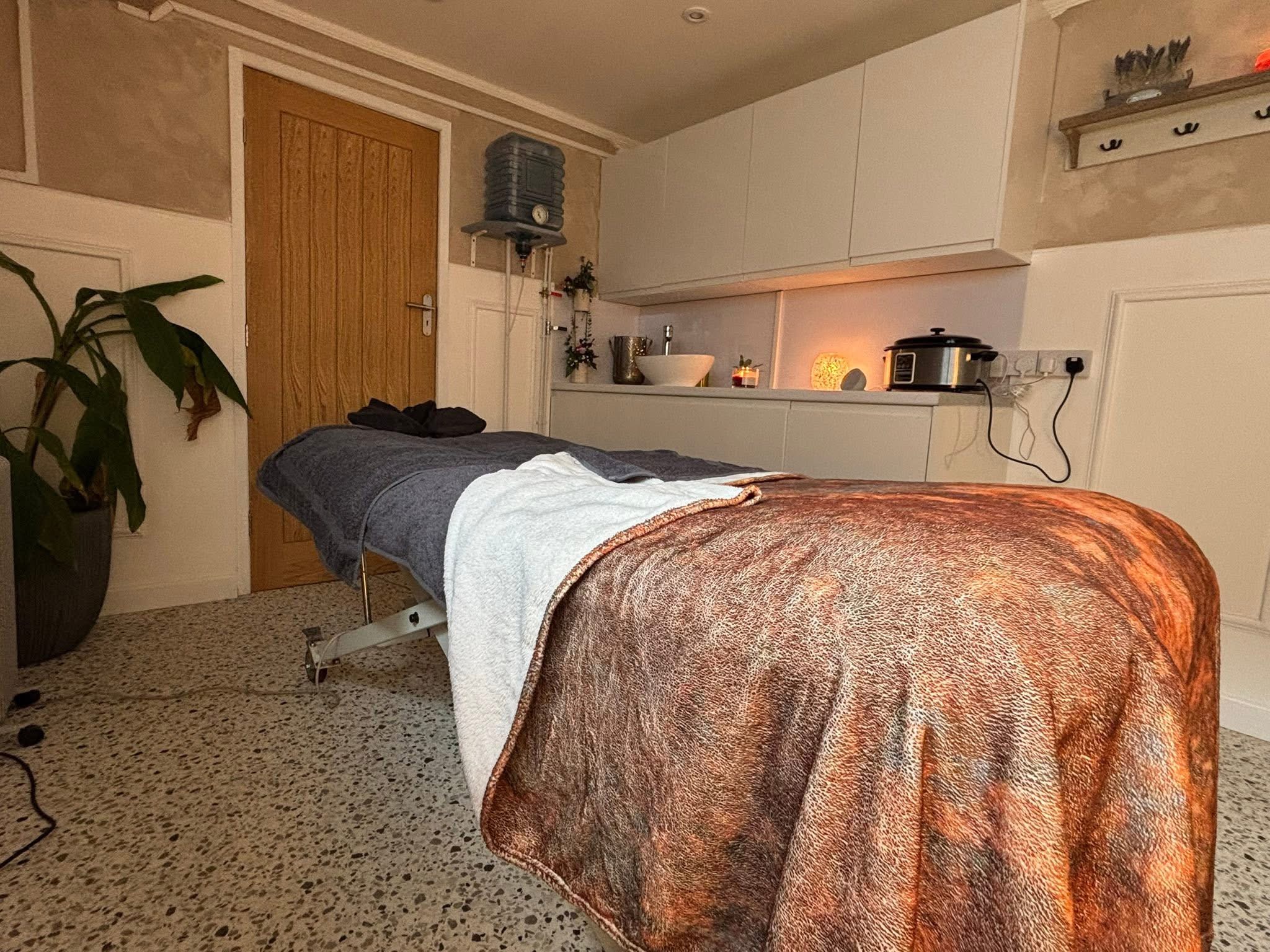 Kirsty's holistic massage treatment room at VIP Cosmedics